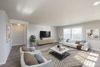 Virtually staged great room