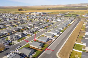 Aerial showing proximity to school