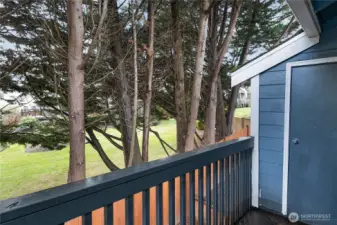 Private patio with storage