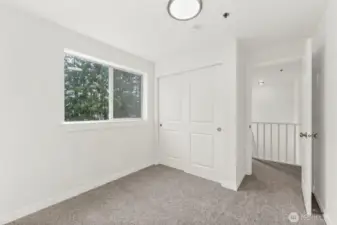 Bedroom #3 - All New Doors, Trim, Fixtures, and Carpet.