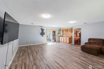 Large family room open to the back patio