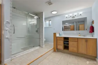 Walk-in shower in suites large bathroom