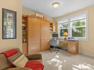 3rd bedroom has a built in Murphy bed and desk doubling the space as a guest too and office!