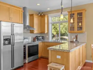 You will enjoy this spotless kitchen.