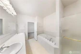 Full 5 piece bath off the primary.