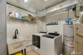 Lower level utility and laundry room