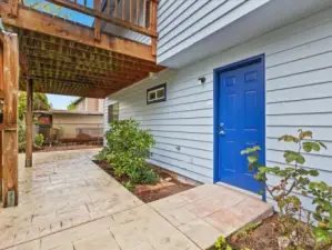 Back patio and entrance from laundry rm.