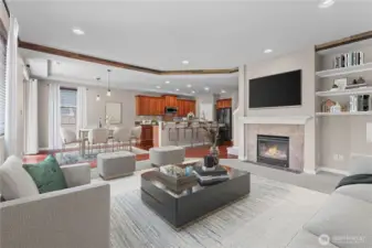 Open concept living,  kitchen, and dining is perfect for emtertaining