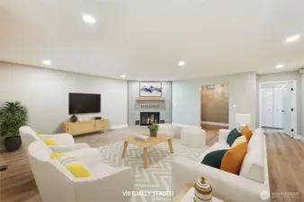 Virtually staged living room