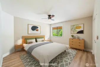 Primary bedroom- virtually staged