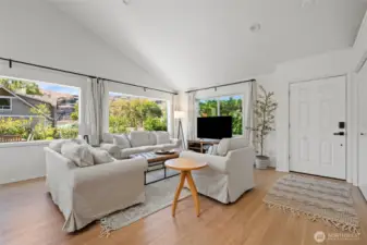 Designer furnishings and a soothing neutral palette to create a warm, inviting space