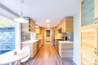 Gorgeous kitchen featuring an eat-in nook perfect for casual dining.