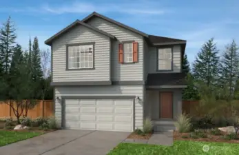 This is an exterior rendering of Elevation A Scheme B