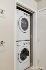 Washer/Dryer located in bathroom