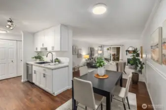 Spacious home with a large living + dining area