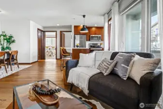 View of Livingroom Looking at the Kitchen and Bedrooms