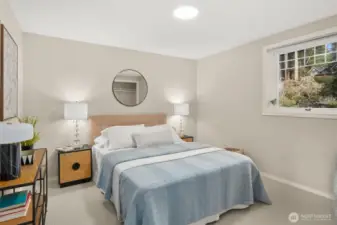 One of the home's three bedrooms.