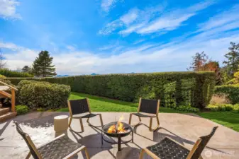 Lower level patio adjacent the daylight basement.