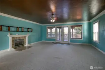 Propane Fireplace in Primary Bedroom