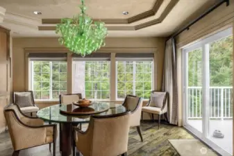 Two large sliders that spans the lenght of the home overlooking the protected forest.