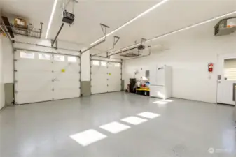 Attached 2-car garage with epoxied floor