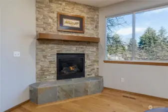 Cozy gas fireplace