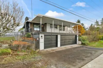 3 car garage & extra space to park outside