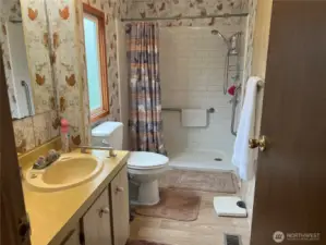 Primary Bath with large custom walk-in shower.