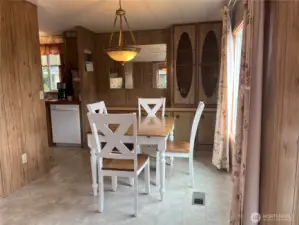 Dining room with built in buffet and China closet.
