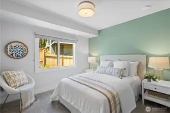 One of two secondary bedrooms on the main floor.