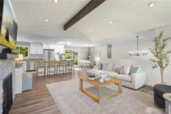 Enjoy open-concept living with a chef’s kitchen, dining, and living area that flow seamlessly together.