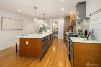 Sizable Kitchen Island w Built In Microwave
