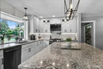 Newly Updated Kitchen with SS Appliances, Quartz Countertops, Gas stove with Pot Filler, Soft Close Cabinets and drawers