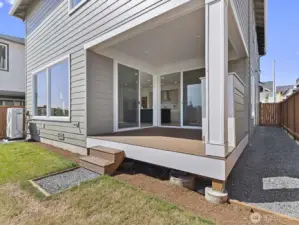 Covered deck and backyard
