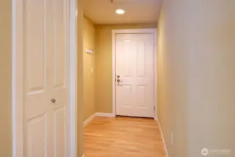 Wood floor entry.