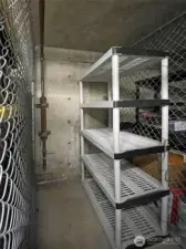 Storage unit has plenty of space; bike, holiday boxes, etc.