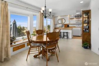 Dining Room with builtin window seat and storage, VIEWS!!!!