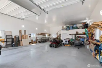 Inside shop showing office/work room and extra large loft area.