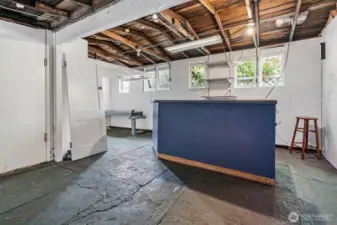 Garage is currently configured as a rec space