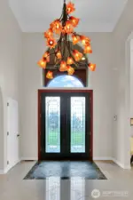 Beautiful chandelier with hand blown glass from Mexico