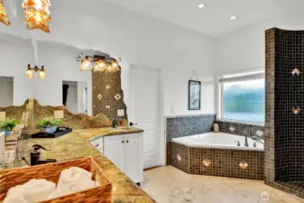 Gorgeous En Suite with Custom Tile and Jetted Bathtub