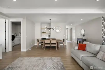 Dining room located off of living room and kitchen.