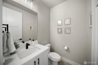 Guest bathroom in main hall.