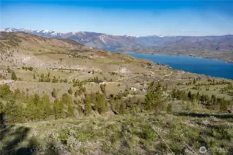 View from potential building site with a dedicated on-site water reserves for enhanced fire safety in the distance