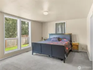 Primary bedroom is spacious to accommodate that King size bed plus more!