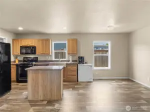 Imagine your dining table right here. This is dining area is great for entertaining your guests and it is easy to clean up after eating.