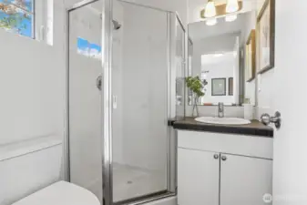 Three quarter bath on the lower floor.