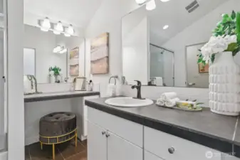 The primary bath is just the right size.
