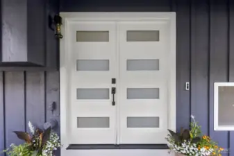 Double doors bring in natural light