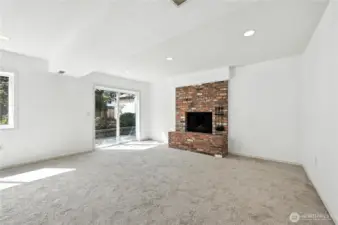 Family room with new carpet!